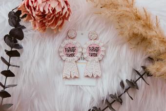 Ever After Bridal Bride Tribe Earrings - Ivory/Pink #0 default thumbnail